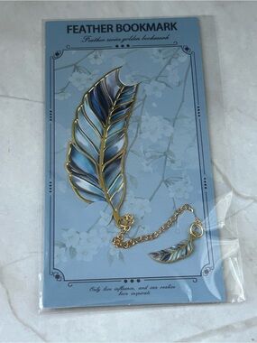 Feather Series Golden Metal Bookmark